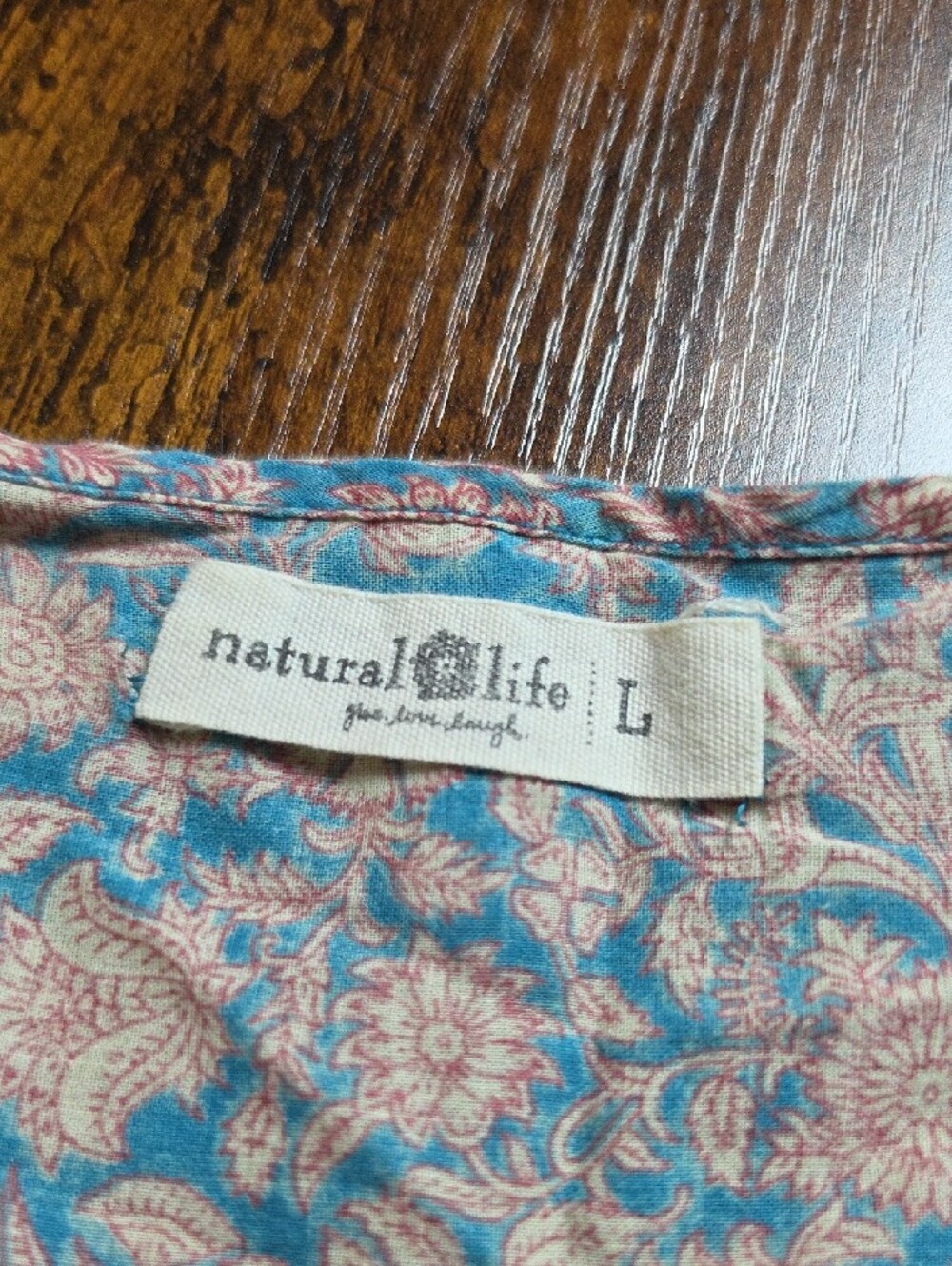 NATURAL LIFE | Floral Block Print Tiered Cotton Tassel Long Maxi Dress | L - Picture 3 of 11
